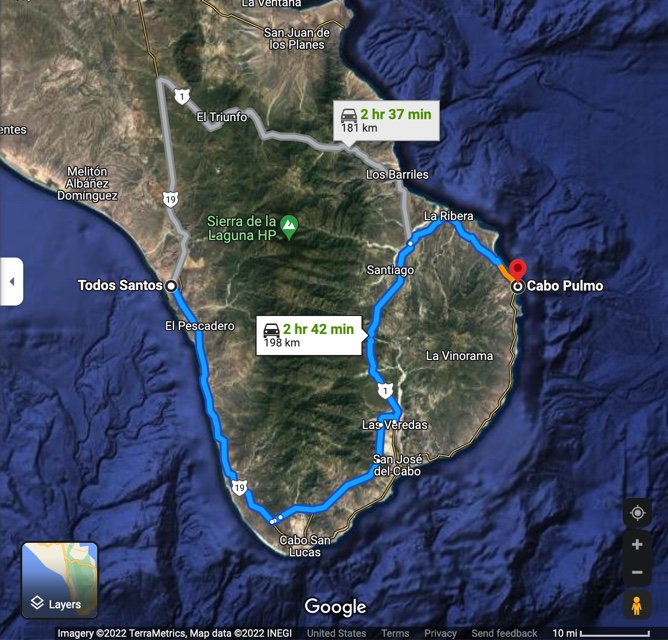 Todos Santos Driving Map